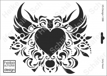 Schablone-Stencil A4 094-1388 Girly Heart